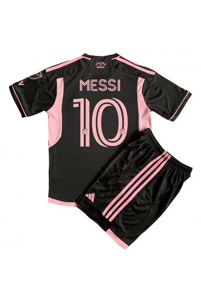 Fotbalové Dres Inter Miami Lionel Messi #10 Dětské Venkovní Oblečení 2023-24 Krátký Rukáv (+ trenýrky)